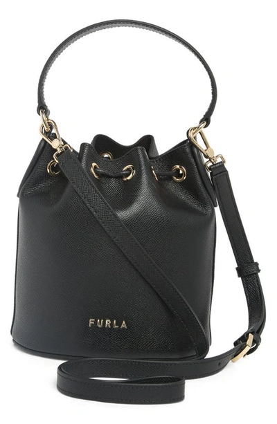 Furla Clio Mini Drawstring Bucket Bag In Nero | ModeSens