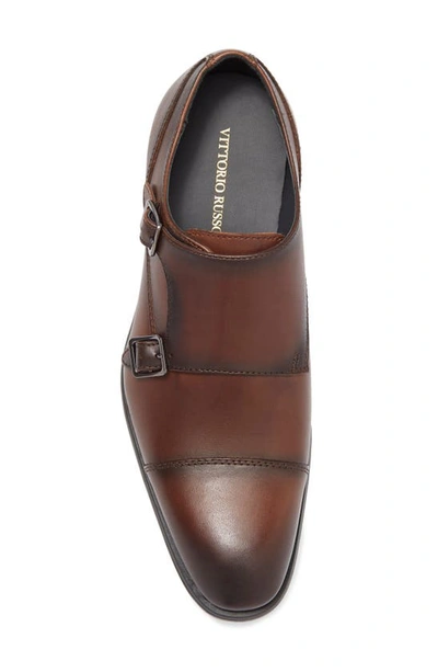 Shop Vittorio Russo Roma Monk Strap Shoe In Dk Brown