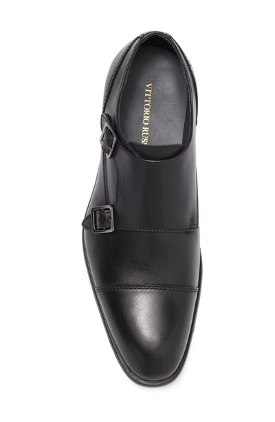 Vittorio Russo Roma Monk Strap Shoe In Black