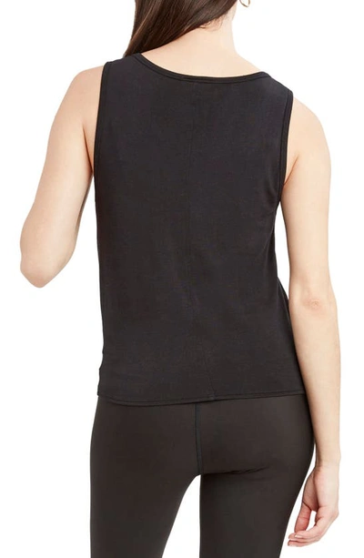 Shop Dawn Levy Amber Twist Front Tank Top In Black