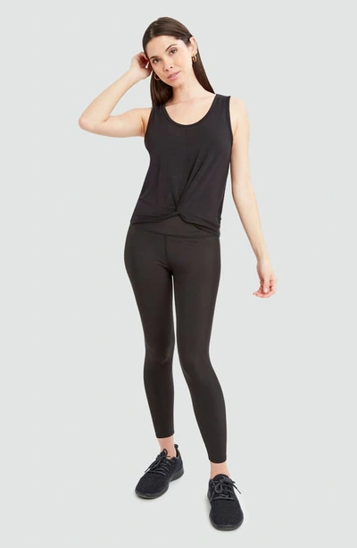 Shop Dawn Levy Amber Twist Front Tank Top In Black