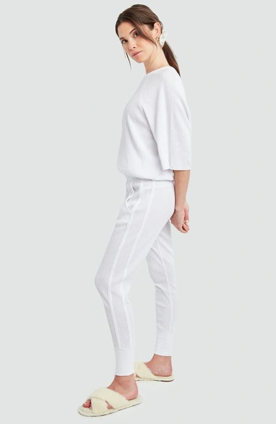 Shop Dawn Levy Jamie Waffle Knit Joggers In White
