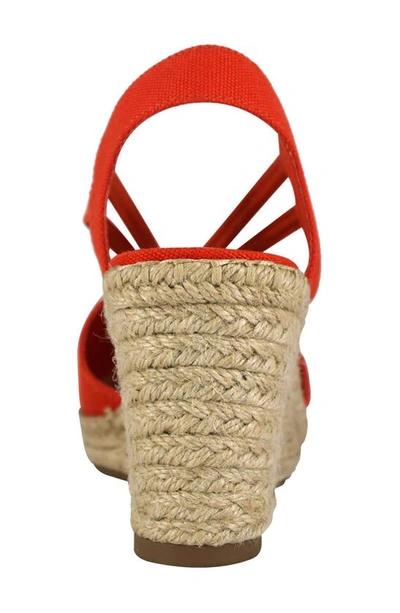 Shop Impo Taedra Stretch Espadrille Platform Wedge Sandal In Persimmon