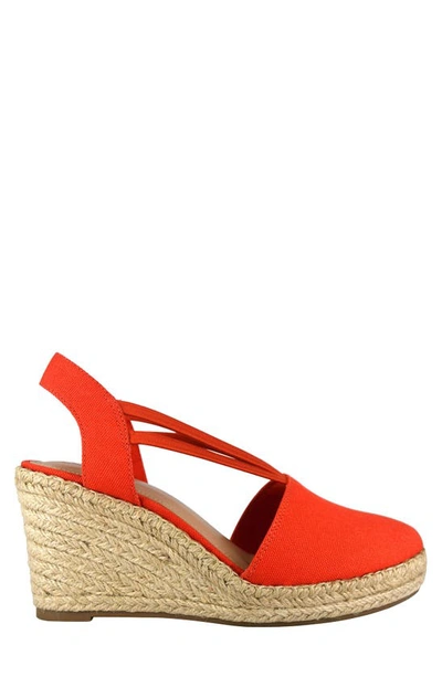 Shop Impo Taedra Stretch Espadrille Platform Wedge Sandal In Persimmon