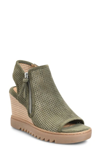 Army green cheap wedge sandals