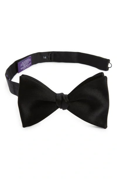 Shop Ralph Lauren Purple Label Pre-tied Silk Bow Tie In Black