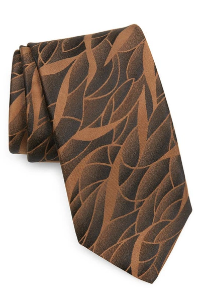 Shop Canali Art Deco Silk Tie In Brown