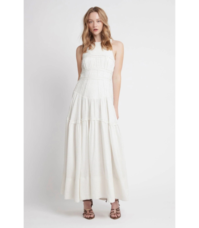 Shop Aje Tidal Corset Midi Dress In Ivory