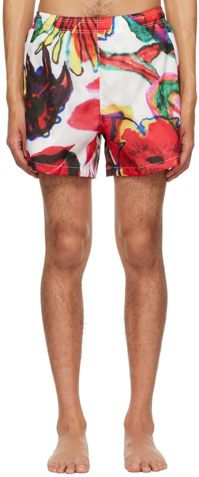 Shop Our Legacy Multicolor Floral Swim Shorts In Melting Flowers Prin