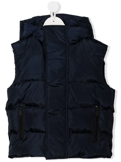 Shop Dsquared2 Rear-logo Hooded Puffer Jacket In Blue
