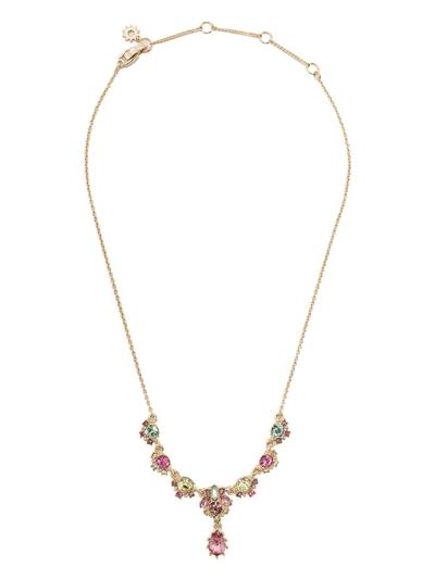 Shop Marchesa Notte Crystal-embellished Necklace In Gold