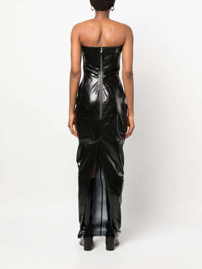 Shop Rick Owens Bustier Strapless Gown In Black
