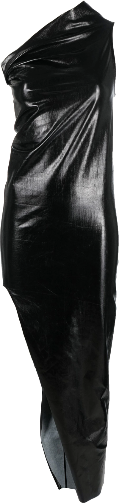 Shop Rick Owens Athena One-shoulder Gown In Black