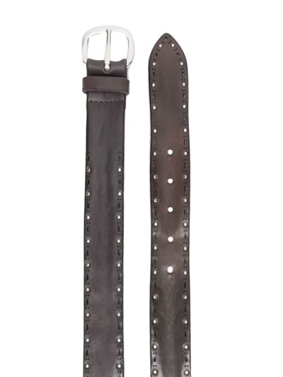 Shop Orciani Stud-embellished Buckled Belt In Black