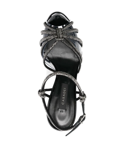 Shop Casadei Flora C+c 160mm Sandals In Black