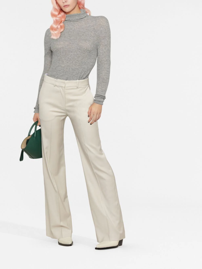 Fabiana Filippi Ribbed Roll-neck Knit Top In Grey