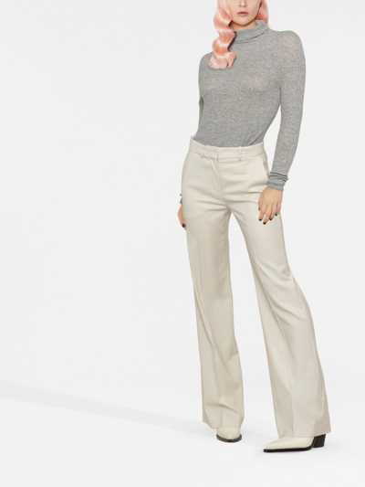 Shop Fabiana Filippi Ribbed Roll-neck Jumper In Grey