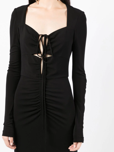 Shop Rebecca Vallance Riccardo Ruched Gown In Black