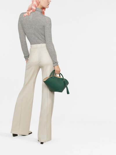 Fabiana Filippi Ribbed Roll-neck Knit Top In Grey