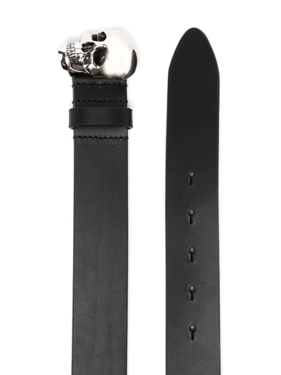 Shop Alexander Mcqueen Skull-motif Leather Belt In 1000 Black