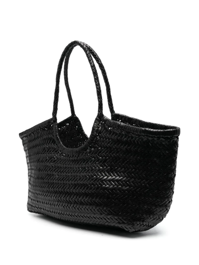 Shop Dragon Diffusion Nantucket Interwoven Leather Tote Bag In Black