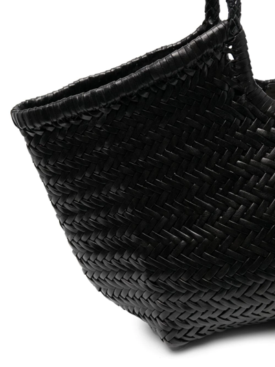 Dragon Diffusion Big Nantucket Woven Leather Basket Bag In Black