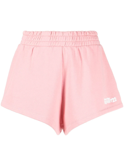 Shop Reina Olga Logo-print Cotton Shorts In Pink