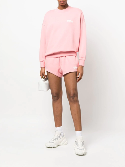 Shop Reina Olga Logo-print Cotton Shorts In Pink