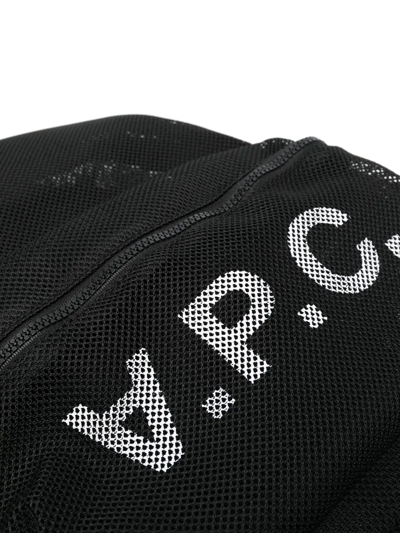 Shop Apc V.p.c Logo-print Mesh Backpack In Black
