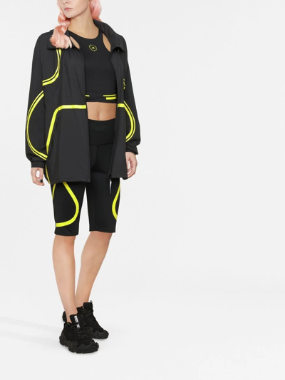 Adidas By Stella Mccartney Truepace Racer-back Stretch-jersey Crop Top In Black