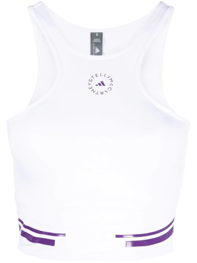 Adidas By Stella Mccartney Truepace Running Crop Top In White