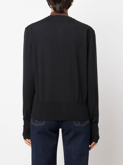 Shop Vivienne Westwood Orb-logo Fine-knit Cardigan In Black