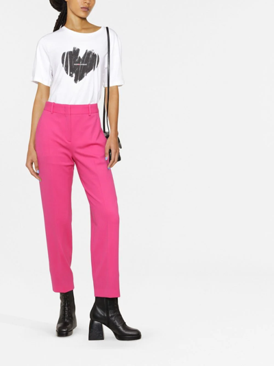 Shop Ermanno Scervino Slim-cut Taiolred Trousers In Pink