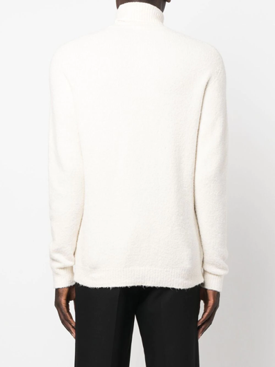 Shop Roberto Collina Brushed Roll-neck Jumper In Neutrals