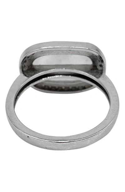 Adornia Fine Sterling Silver Diamond & Moonstone Ring In White