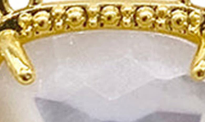 Shop Adornia Fine 14k Gold Plated Sterling Silver Diamond & Birthstone Halo Pendant Necklace In Gold - Pearl