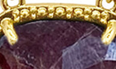 Shop Adornia Fine 14k Gold Plated Sterling Silver Diamond & Birthstone Halo Pendant Necklace In Gold - Garnet