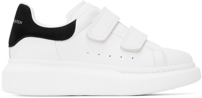 Shop Alexander Mcqueen Kids White & Black Oversized Velcro Sneakers In 9061 White/black