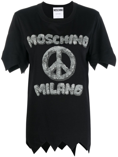 Shop Moschino T-shirt With Logo Print Detail In Black