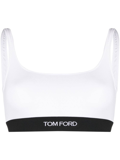 Shop Tom Ford Modal Signature Bralette In White