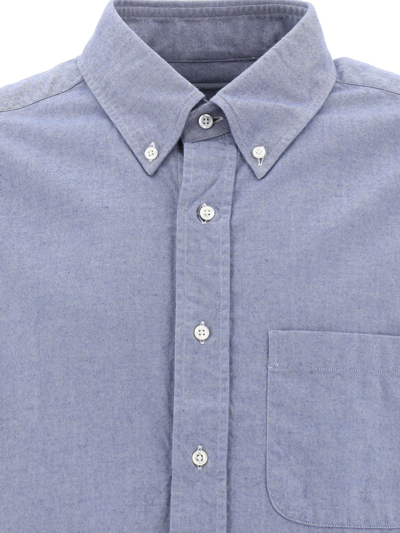 Shop Thom Browne "4-bar" Shirt In Light Blue