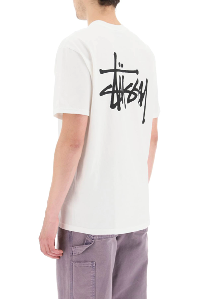 Shop Stussy Logo T-shirt In White,black