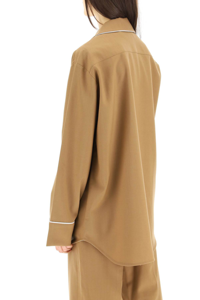 Shop Marni Pajama Wool Shirt In Brown