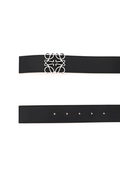 Shop Loewe Anagram Reversible Belt In Black,brown