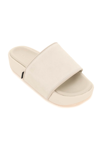 Y-3 Men's Slip On Platform Slide Sandals In Grey