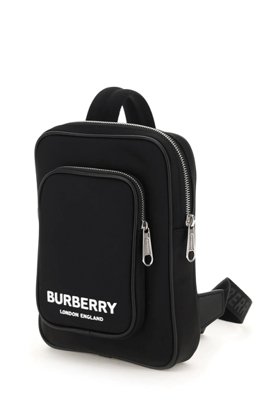 Shop Burberry Nylon Crossbody Bag In Black