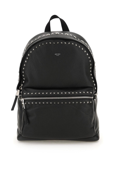 Shop Jimmy Choo Leather Backpack With Star Studs In Black