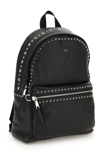 Shop Jimmy Choo Leather Backpack With Star Studs In Black