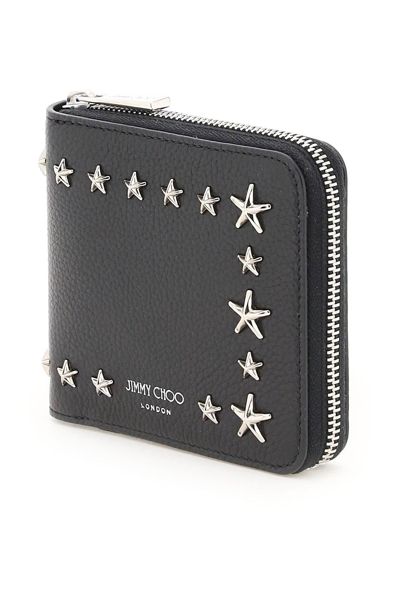 Shop Jimmy Choo Star Zip Around Wallet In Black