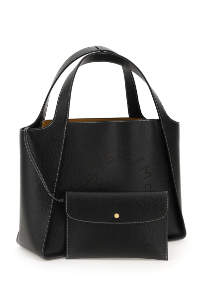 Shop Stella Mccartney Stella Logo Faux Leather Tote Bag In Black